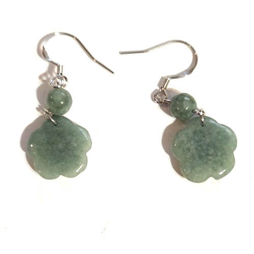 Sterling Silver 925 Jadeite Jade Earrings Free Shipping