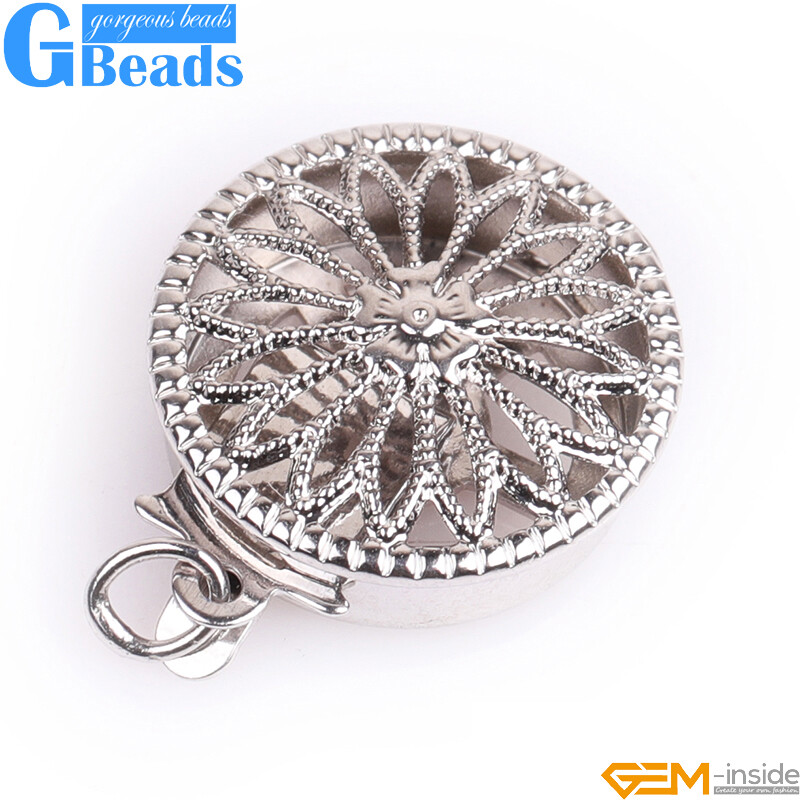 Exquisite Filigree 14K Gold Filled Pearl Box Snap Clasp Necklace Clasps Closures