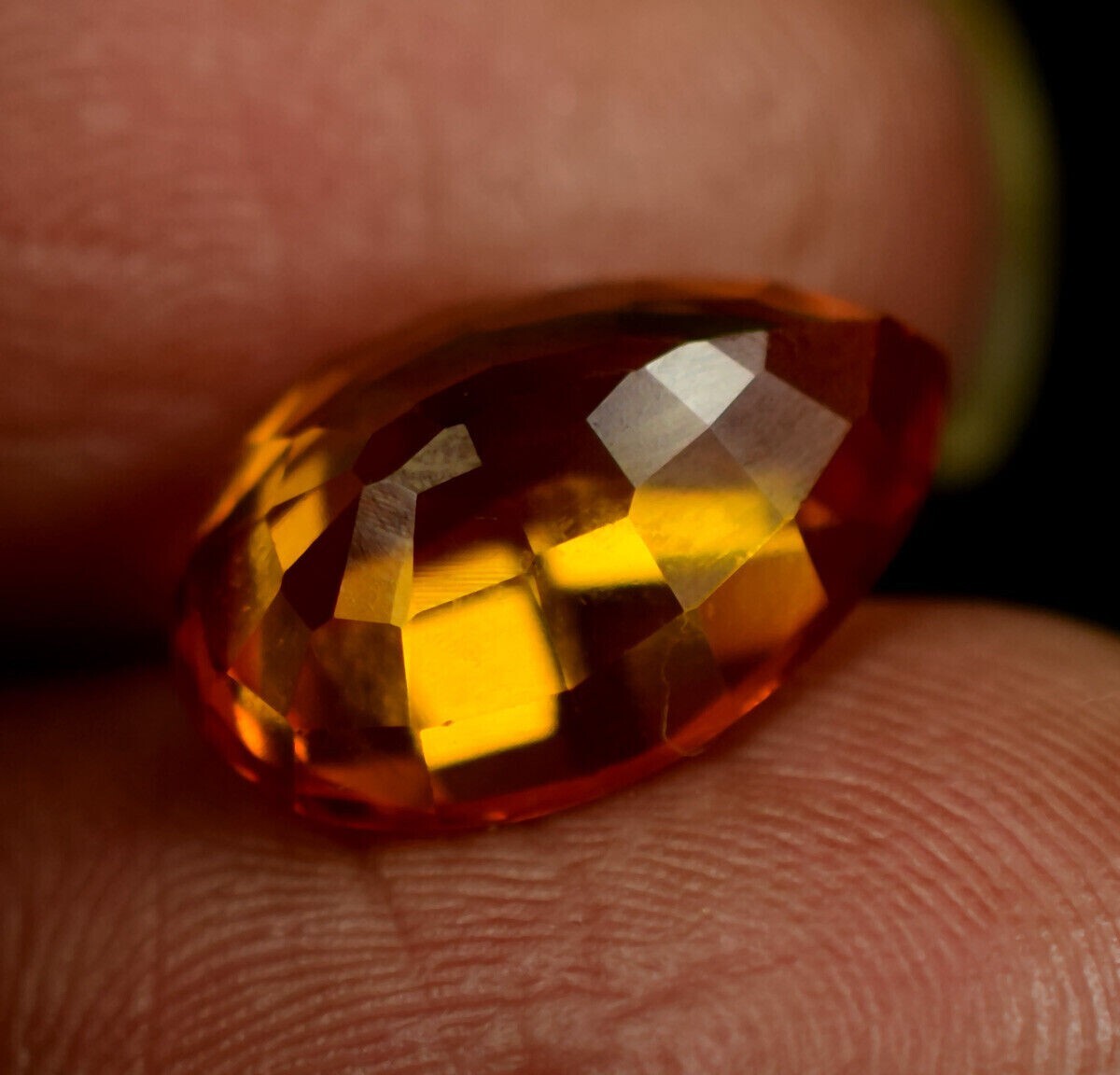6.65 Ct+ Nice Color Natural Fire Orange Spessartite Garnet Namibia Pear Gemstone