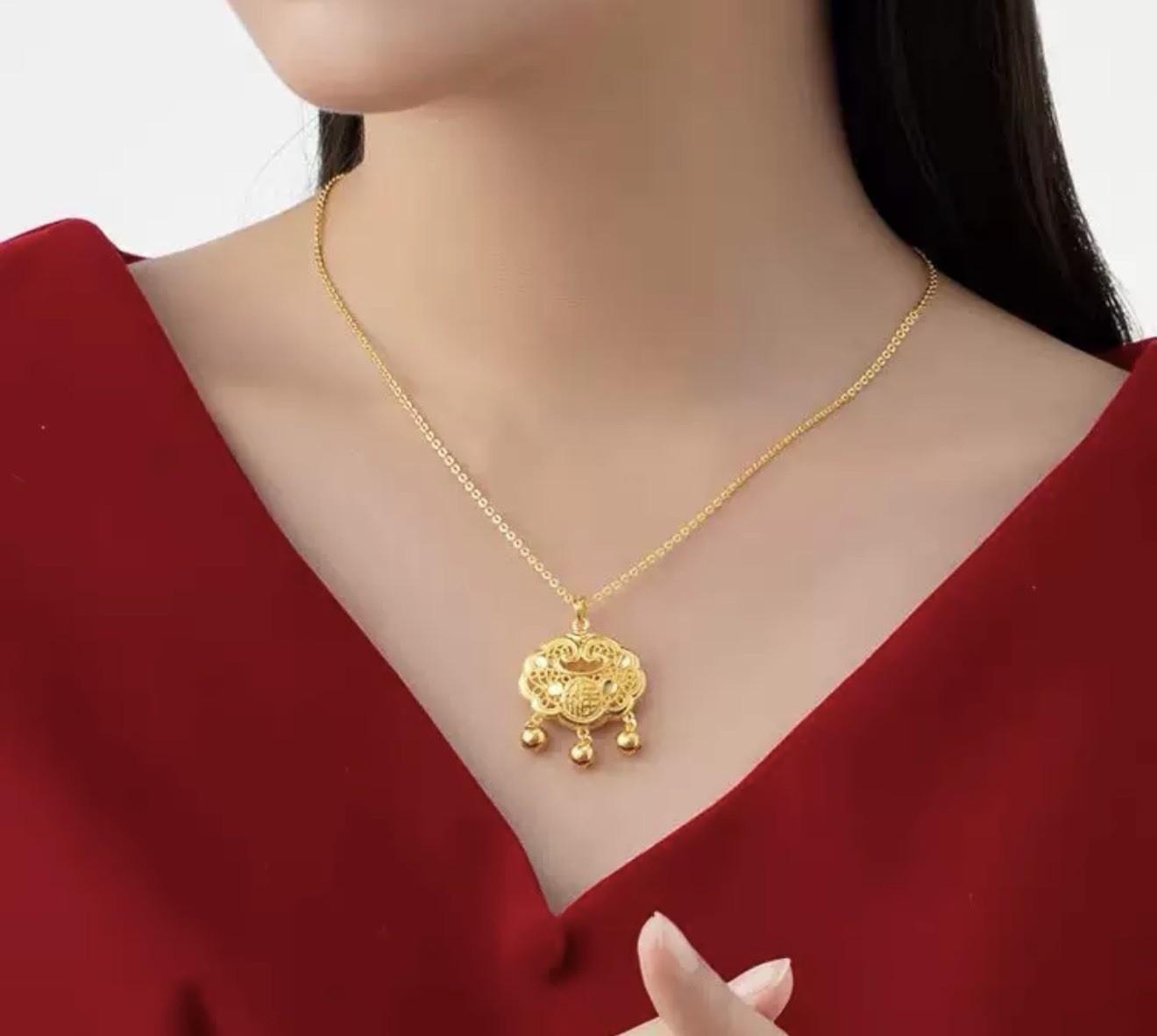 Titanium Steel Gold Tone Necklace 45+5cm Adjustable Chain Gift Box Included