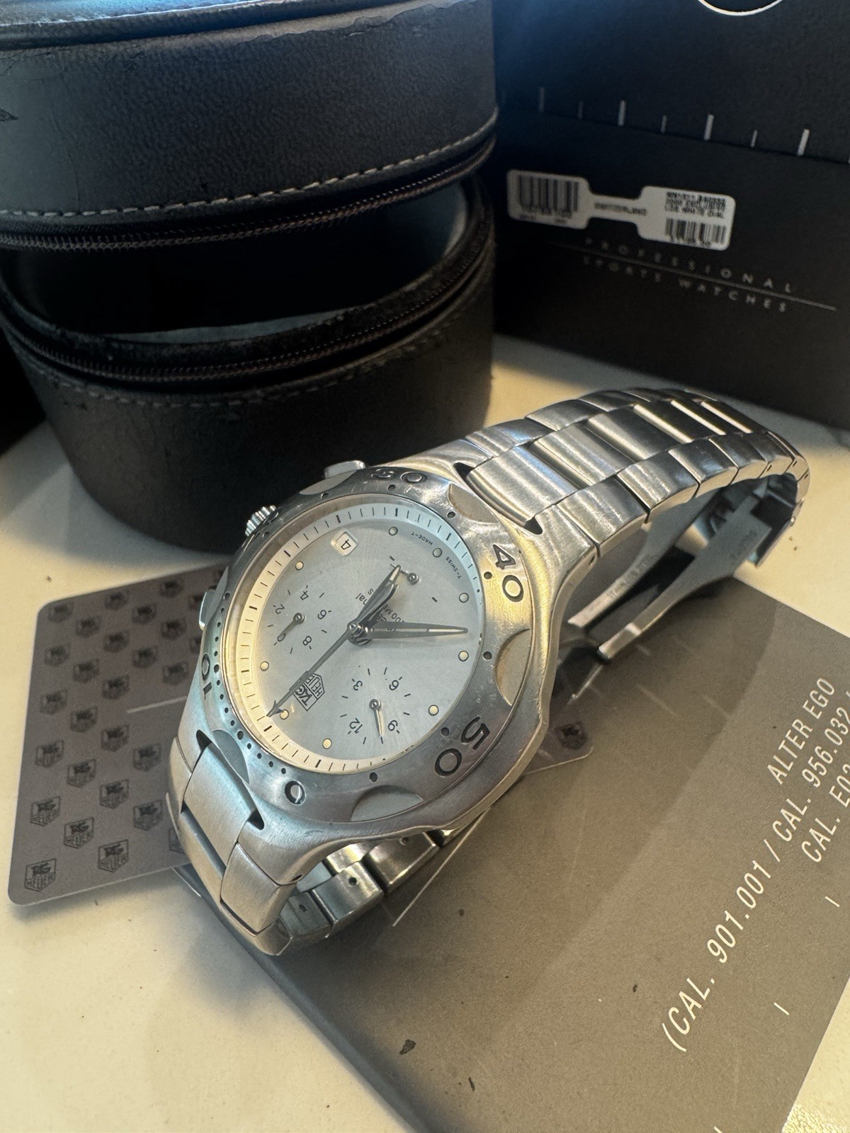 TAG Heuer Kirium Quartz Chronograph 200m Silver Dial with box