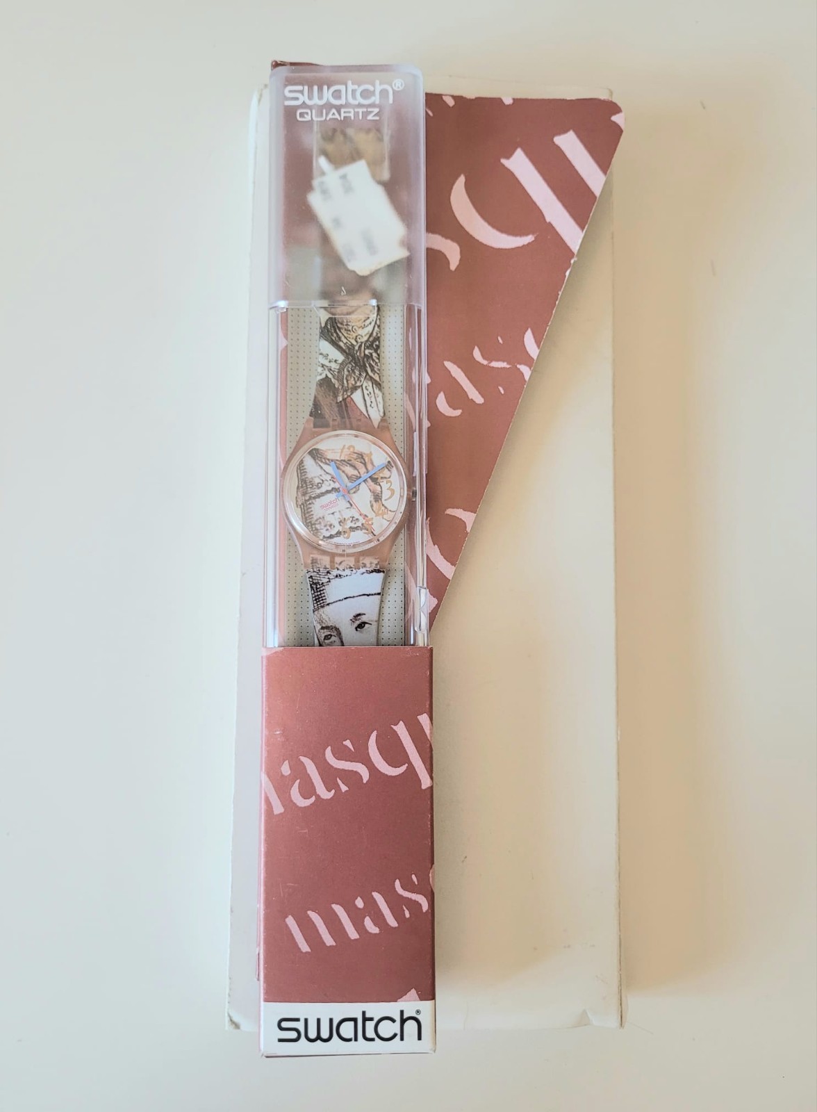 Vintage 1992 Swatch Masquerade GP105 Swiss Watch Working w/ Box & Case