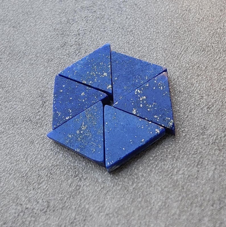 Natural Lapis Lazuli Triangle Shape Flat Cabochon Calibrated Loose Gemstones