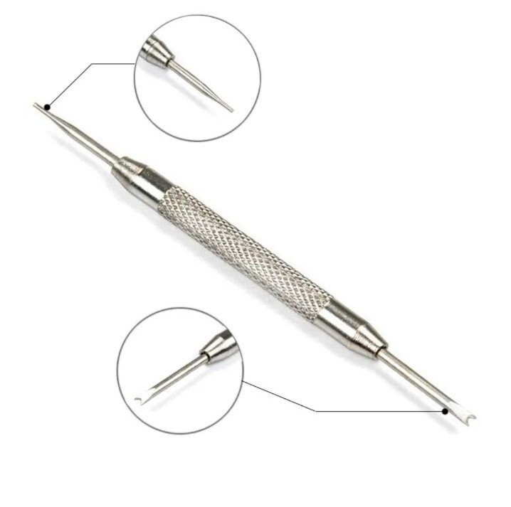 2×Silver Repace Steel Watch Band Spring Bar Link Remover Pins Pusher Repair Tool