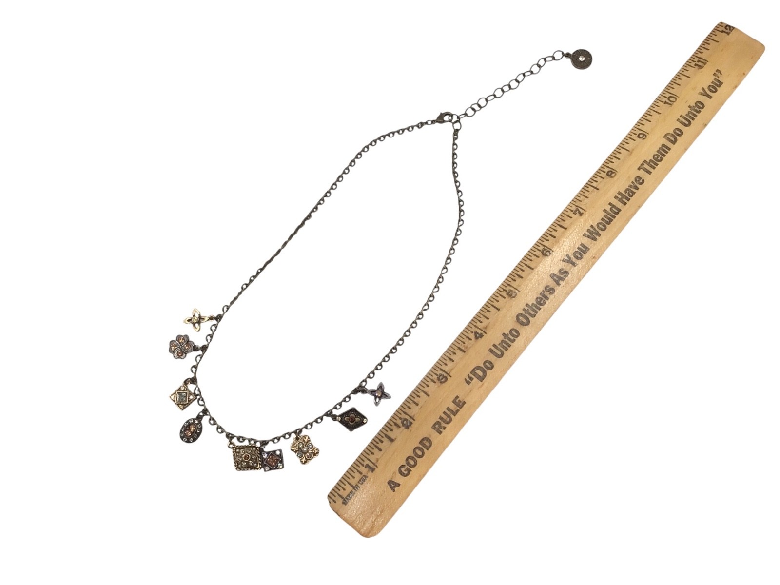 Sweet Romance Gothic Victorian Charm Necklace 17”, Vintage Antique Style
