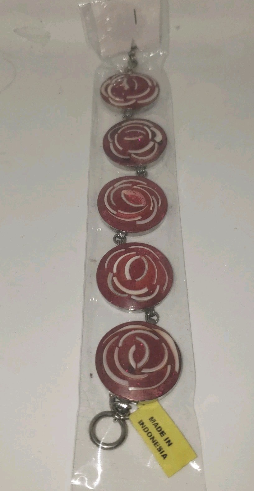 Red and White Metal Bracelet