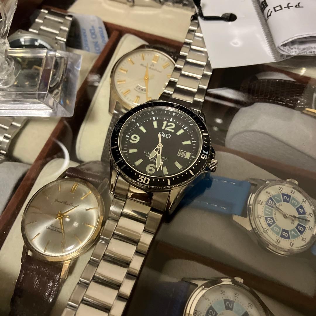 [TOP MINT] CITIZEN Q&Q black dial, Diver’s watch [working condition]【From Japan】