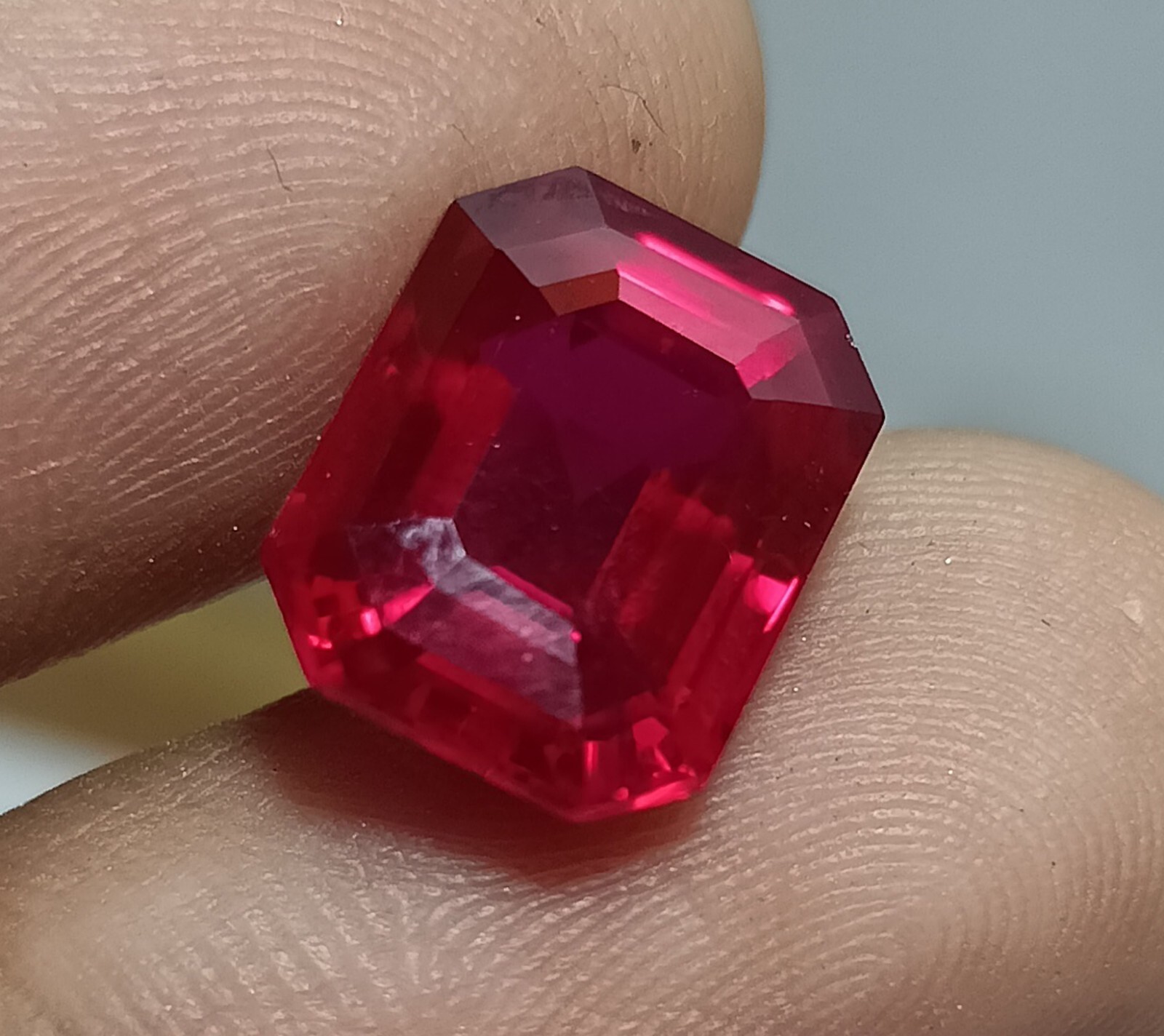 Natural Mozambique Mine Blood Red Ruby 9.00 Ct Emerald Cut Loose Gemstone