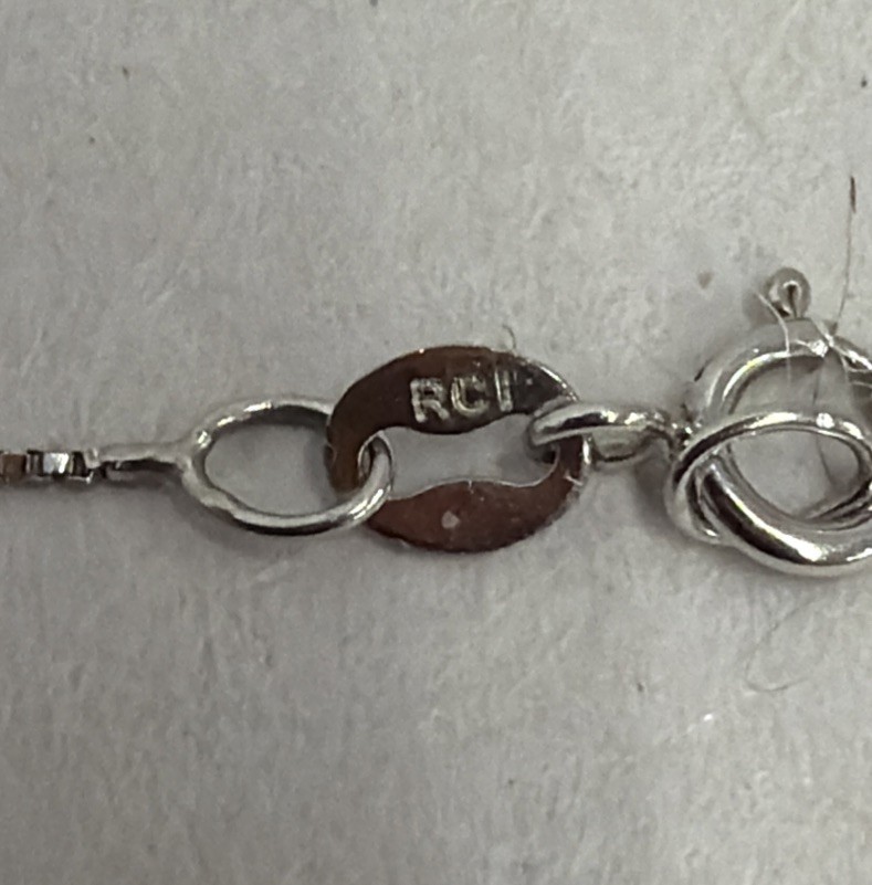 RCI 10k Gold Box Chain Necklace Spring Ring Clasp