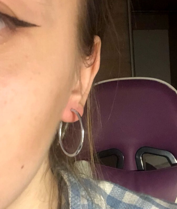 925 GENUINE SILVER *** 1 Pair Thin Hoop Earrings 30mm Dia