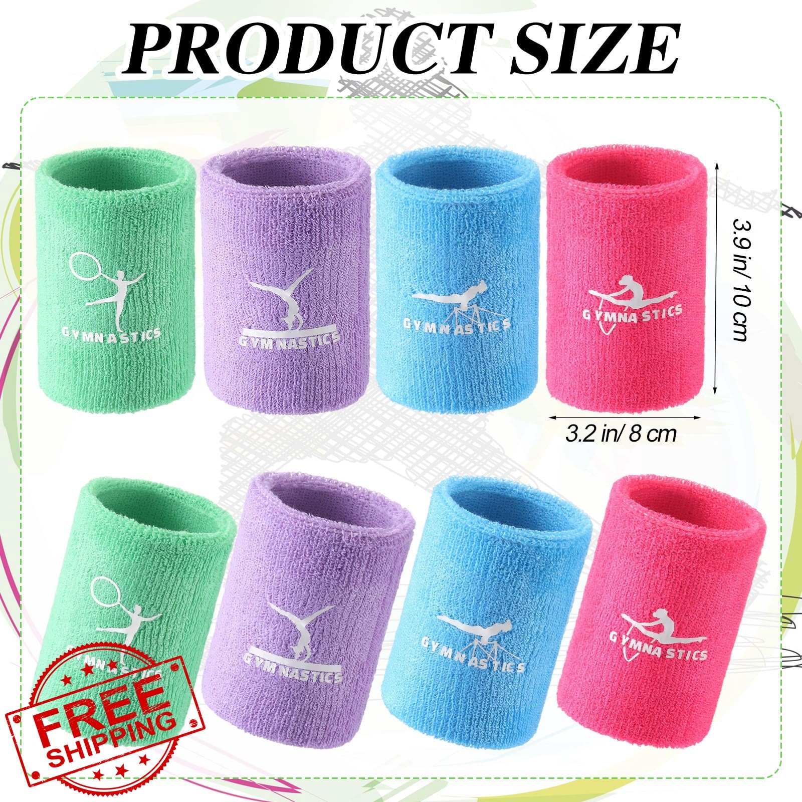 Blosssound wristbands 3.9in kids blue pink purple green
