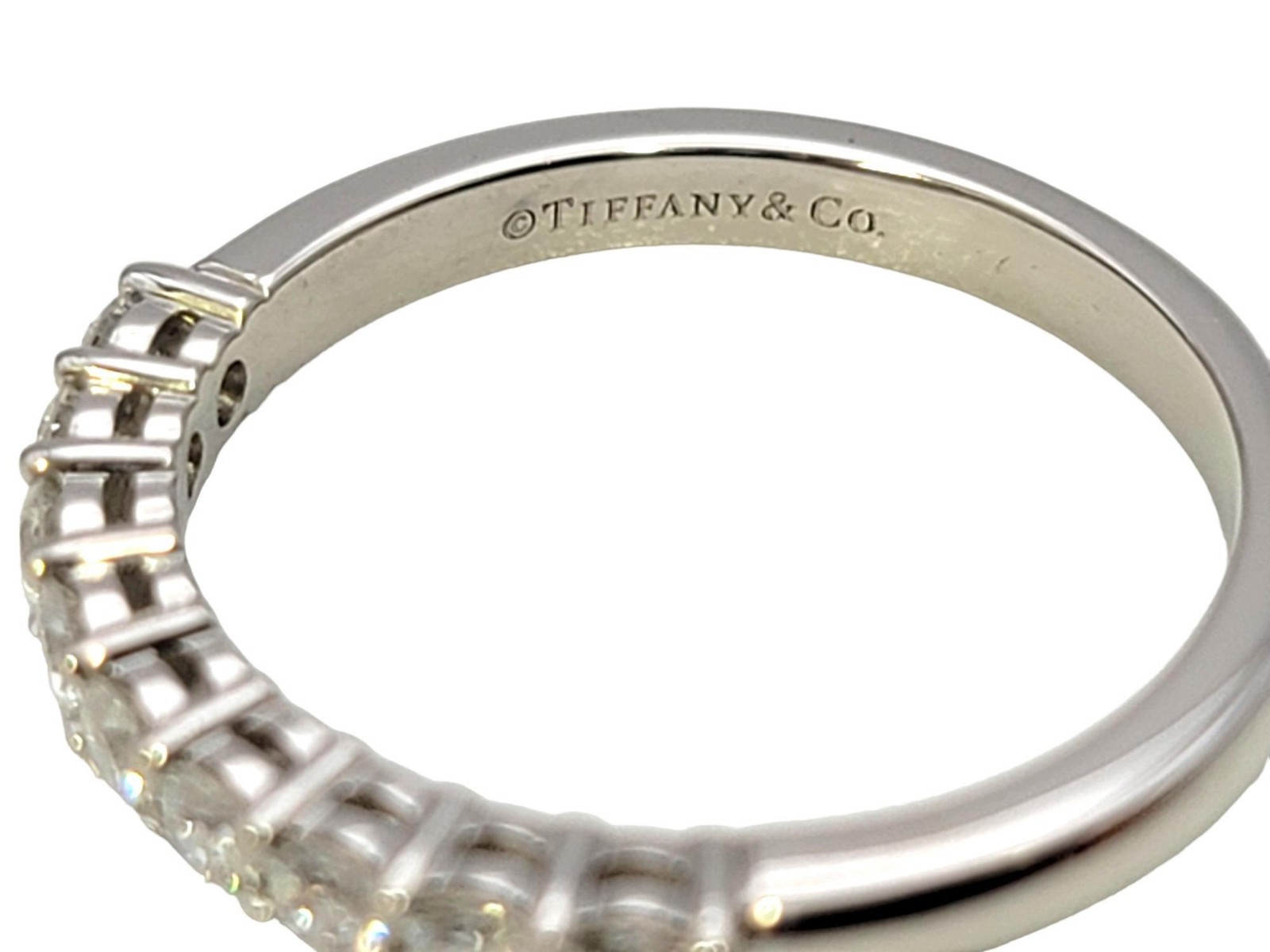 Tiffany & Co. Tiffany Forever Semi Eternity Round Diamond Band Ring in Platinum