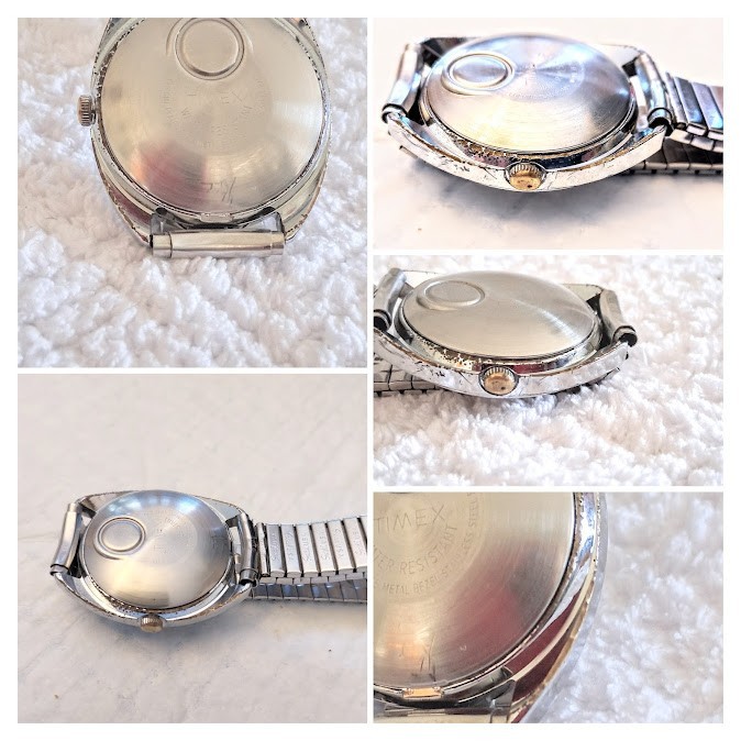 Vintage Timex Electric Dynabeat Mens Watch All Silver Tone With Day-Date SS Band