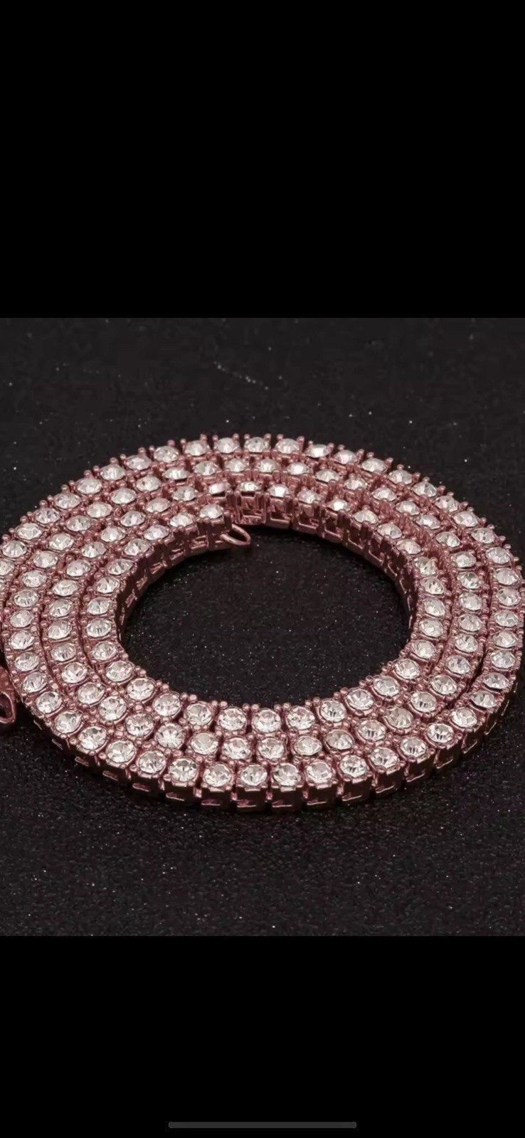 Luxury KING Tennis Link Heavy CHAIN Fully Iced Custom 30” / Free Ship ROSE GOLD