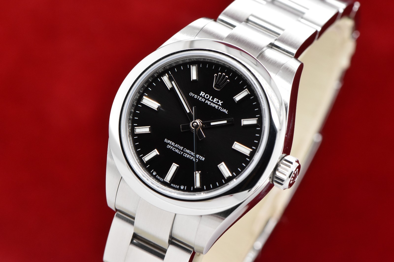 2021 Rolex Oyster Perpetual 28 Stainless Steel Black Dial 276200 Full Set