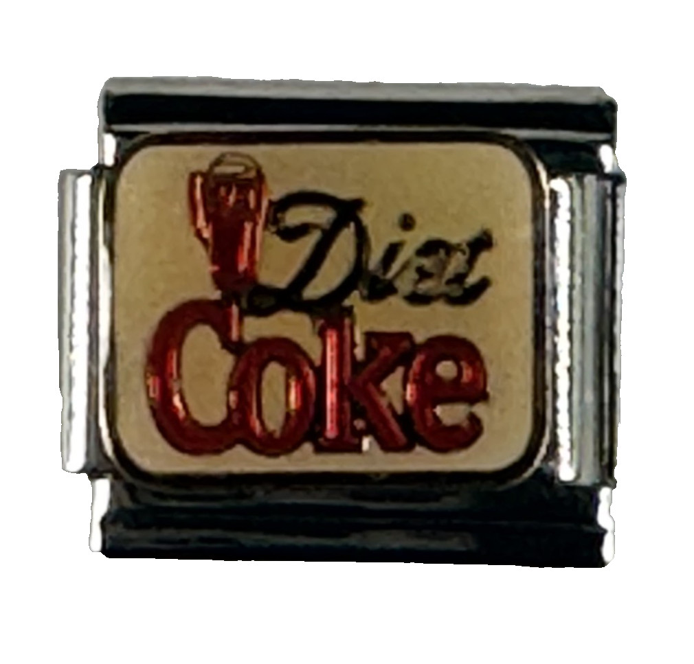 “DIET COKE” Logo Italian CHARM Bracelet CAPRICE Link Compatible with 9mm