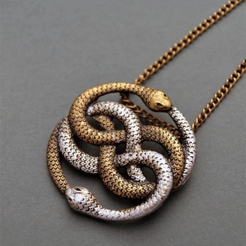 New Auryn The Neverending Story Jewelry Vivid Two Snakes Necklace Pendant Snake