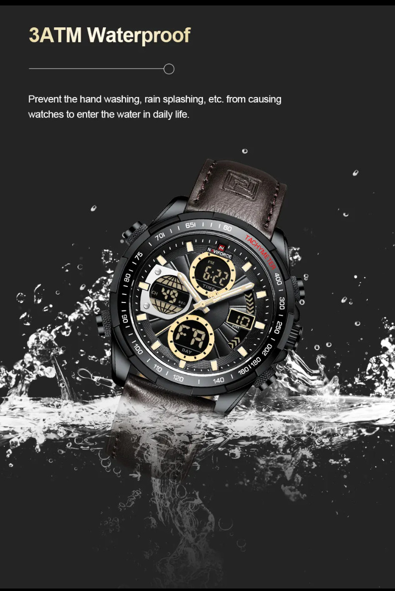 NAVIFORCE Men’s Military Sport Watch – Digital Display, Luxury NF9197 BYDBN