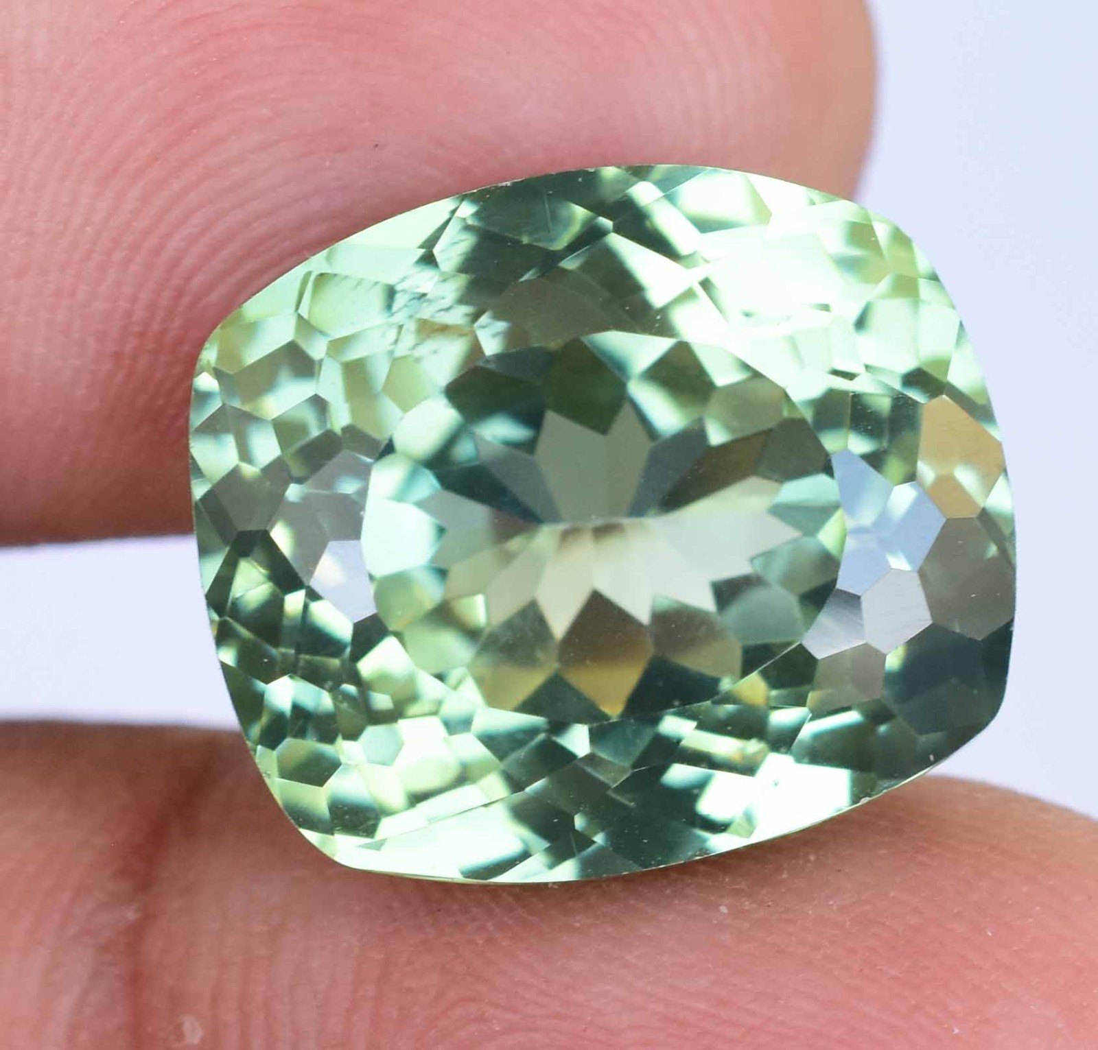 Flawless Natural Montana Green Sapphire 22.65CT Cushion Certified Loose Gemstone