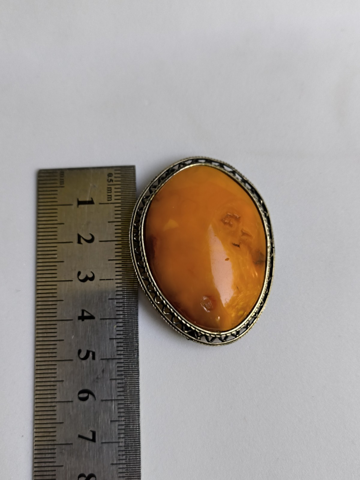 NATURAL OLD ANTIQUE BALTIC AMBER PENDANT Egg Yolk