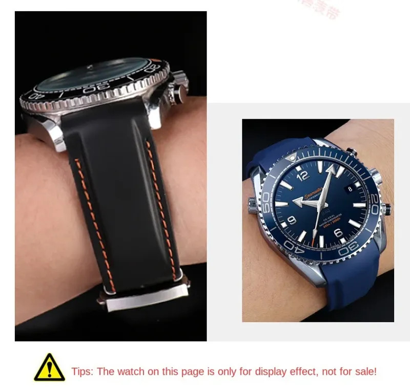 20mm 22mm Silicone Watch Band For Omega 300 SEAMASTER 600 PLANET OCEAN Seiko SKX