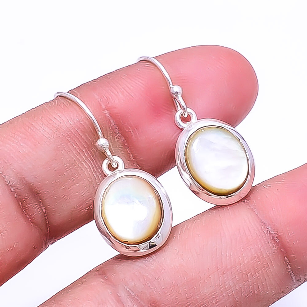 Natural Mother Of Pearl 925 Sterling Silver Earring 1.17″ E83 Valentine Gift