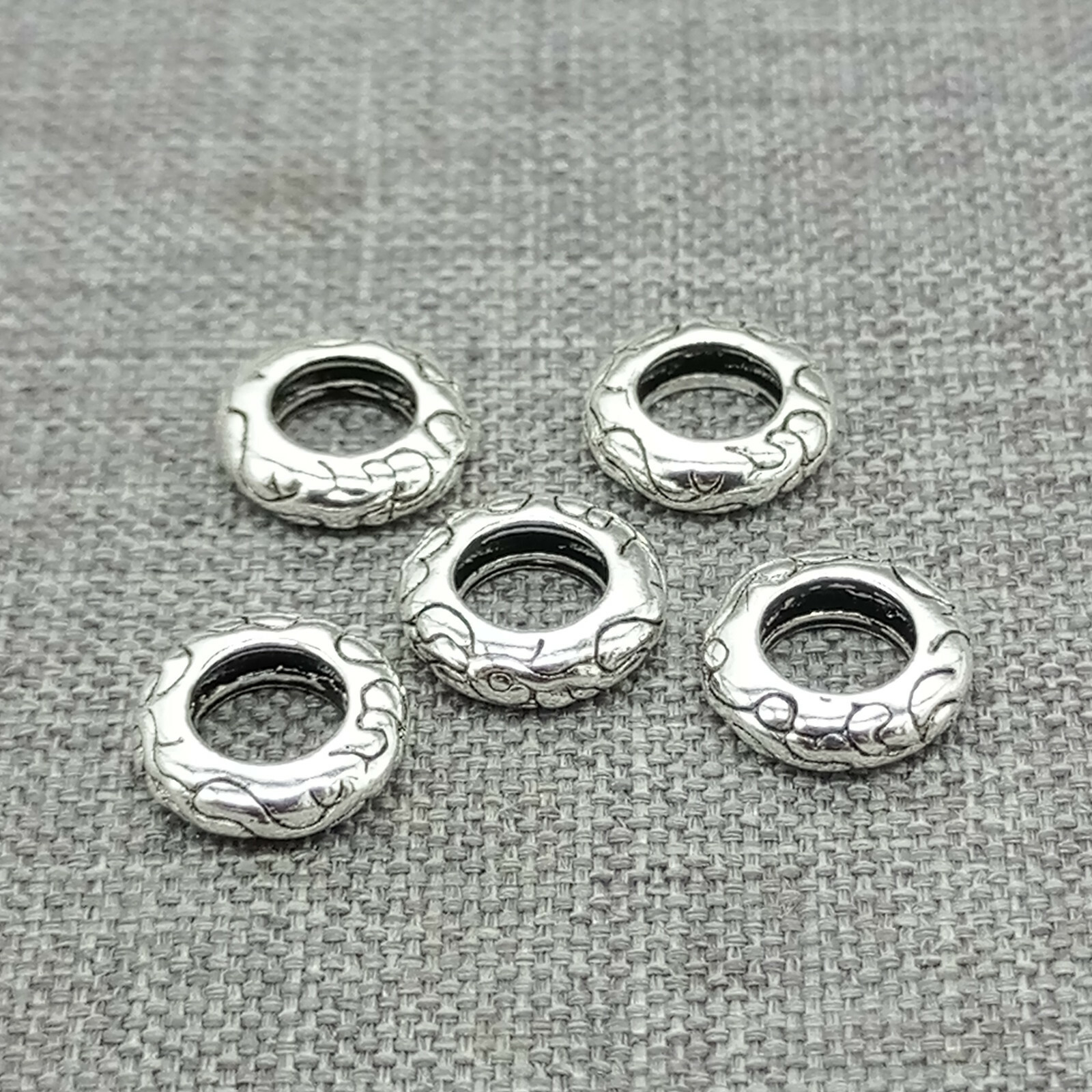 10pcs of 925 Sterling Silver Spiral Spacer Beads Large Hole for Bracelet