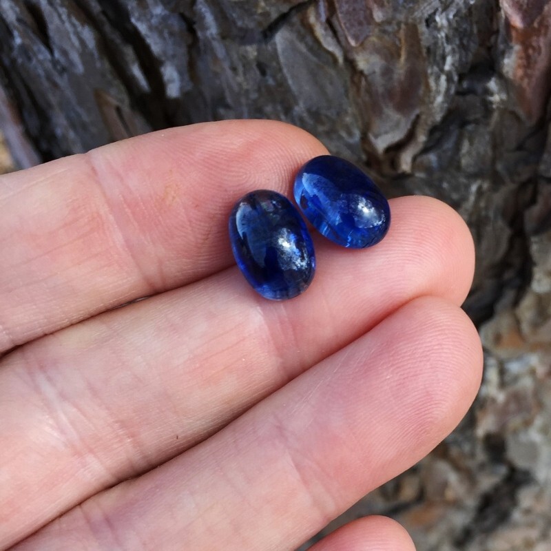Sapphire Royal Blue! Natural Kyanite Pair India 15.81 carats GLI