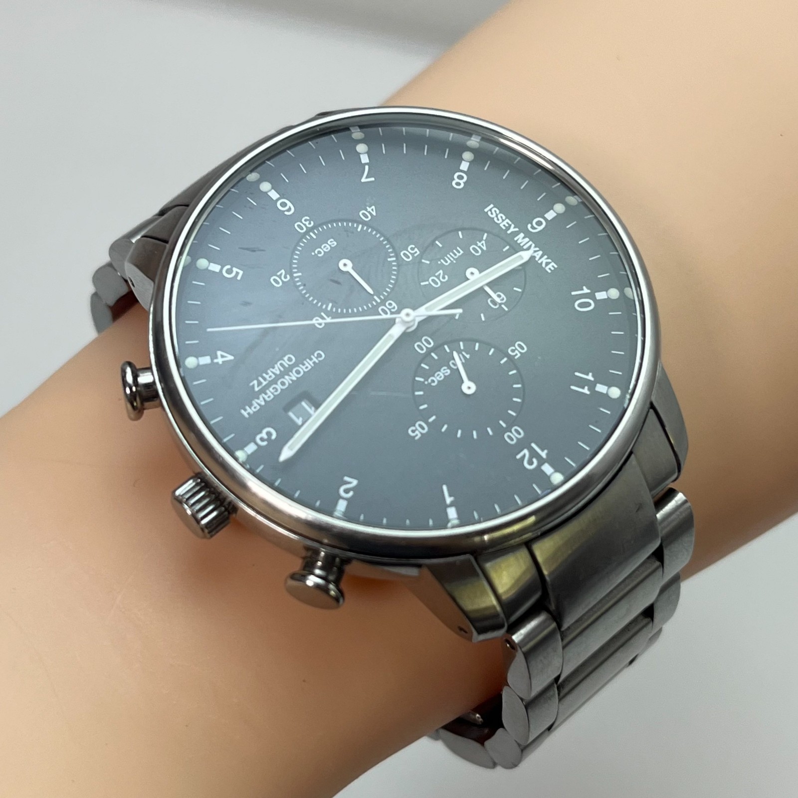 SEIKO ISSEY MIYAKE C NYAD001 Qz Watch Ichiro Iwasaki Black Dial Japan #142B