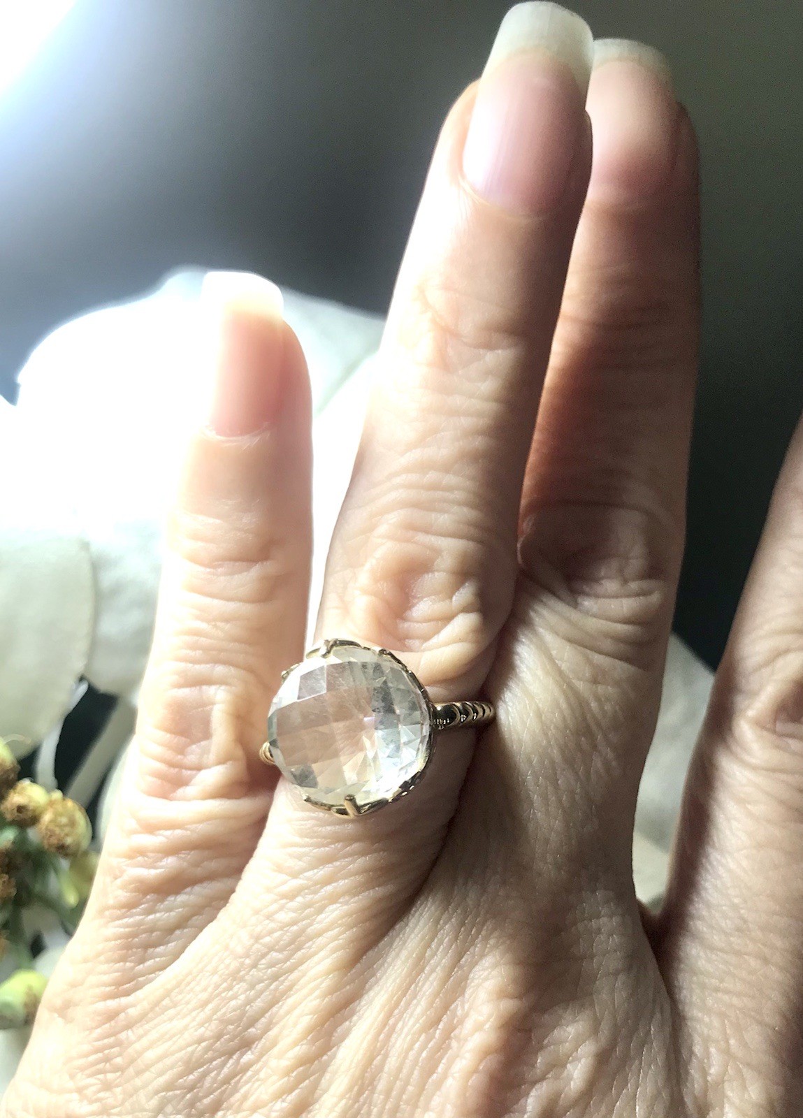 Solid 10k Yellow Gold Genuine 12.10 CTW Topaz ￼￼￼Taj Mahal Ring
