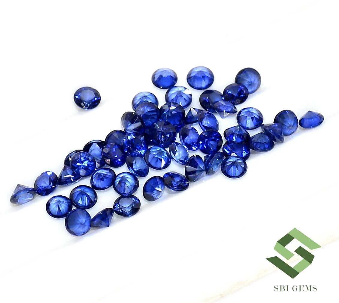2.50 mm Natural Blue Sapphire Round Cut Lot 20 Pcs 1.48 CTS Loose Gemstones
