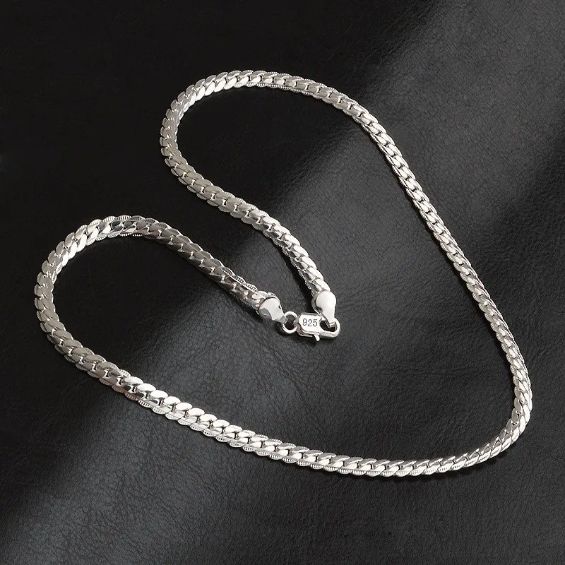 925 Sterling Silver Necklace Chain for Women & Men Elegant Wedding Jewelry Gift
