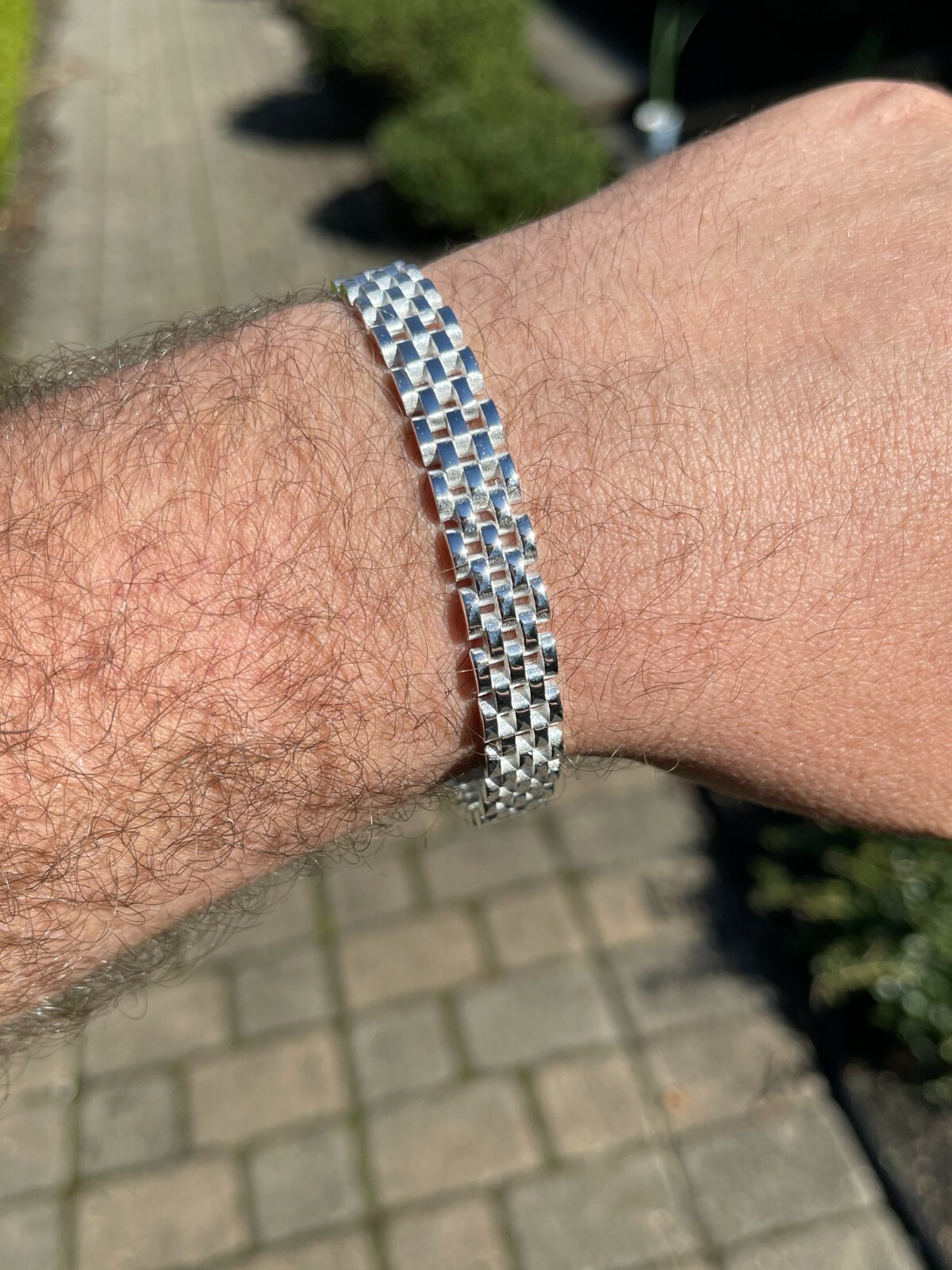 Mens Real Solid 925 Sterling Silver Presidential Custom Watch Link Bracelet 10mm