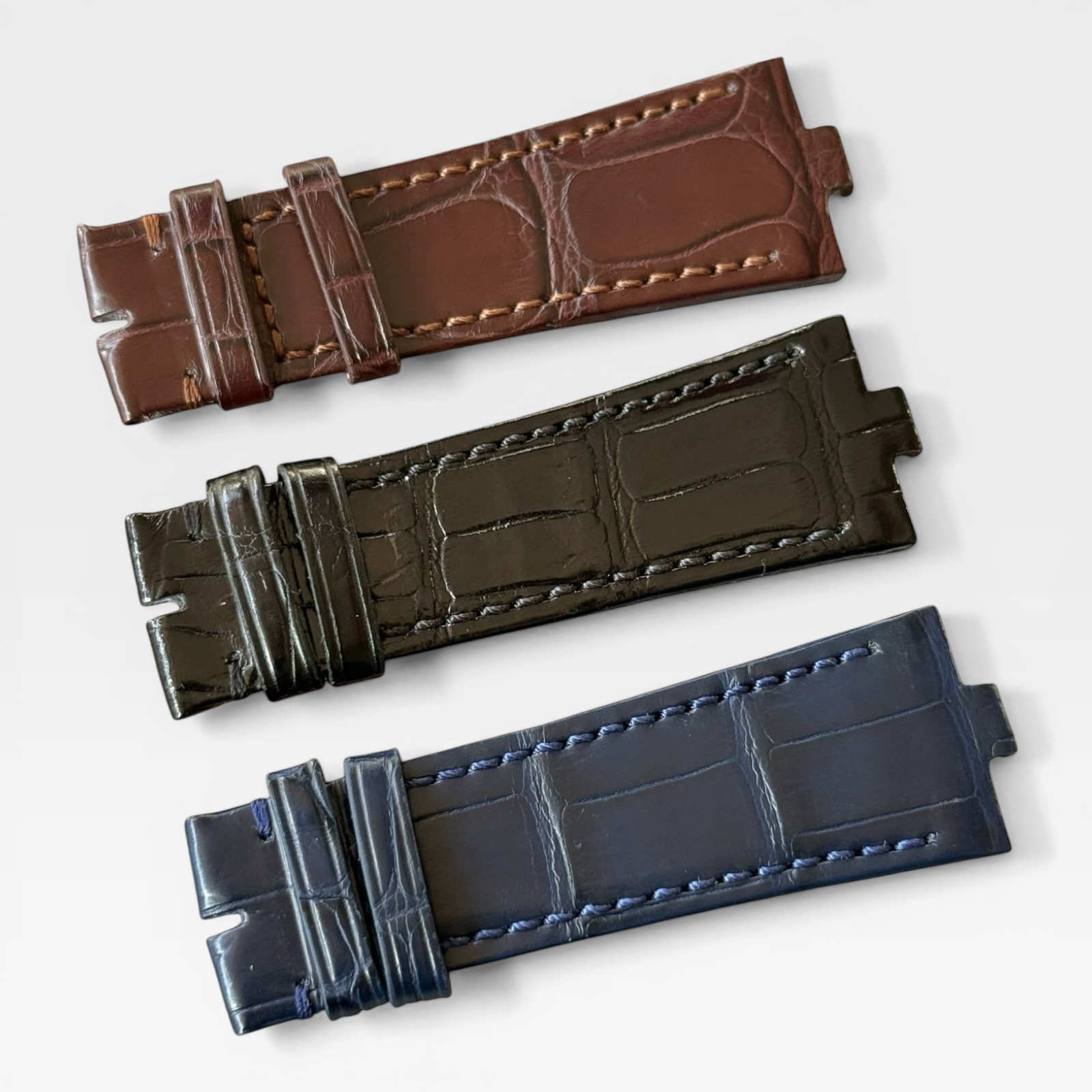 Croco Leather Watch Strap Fits Vacheron Constantin Overseas 24mm Easy Change