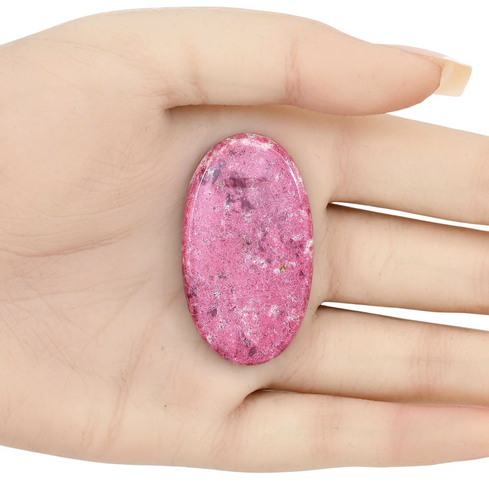 Natural Pink Thulite 44.6×25.35×5.8 mm Oval Shape Polished Gemstone LS02741-42