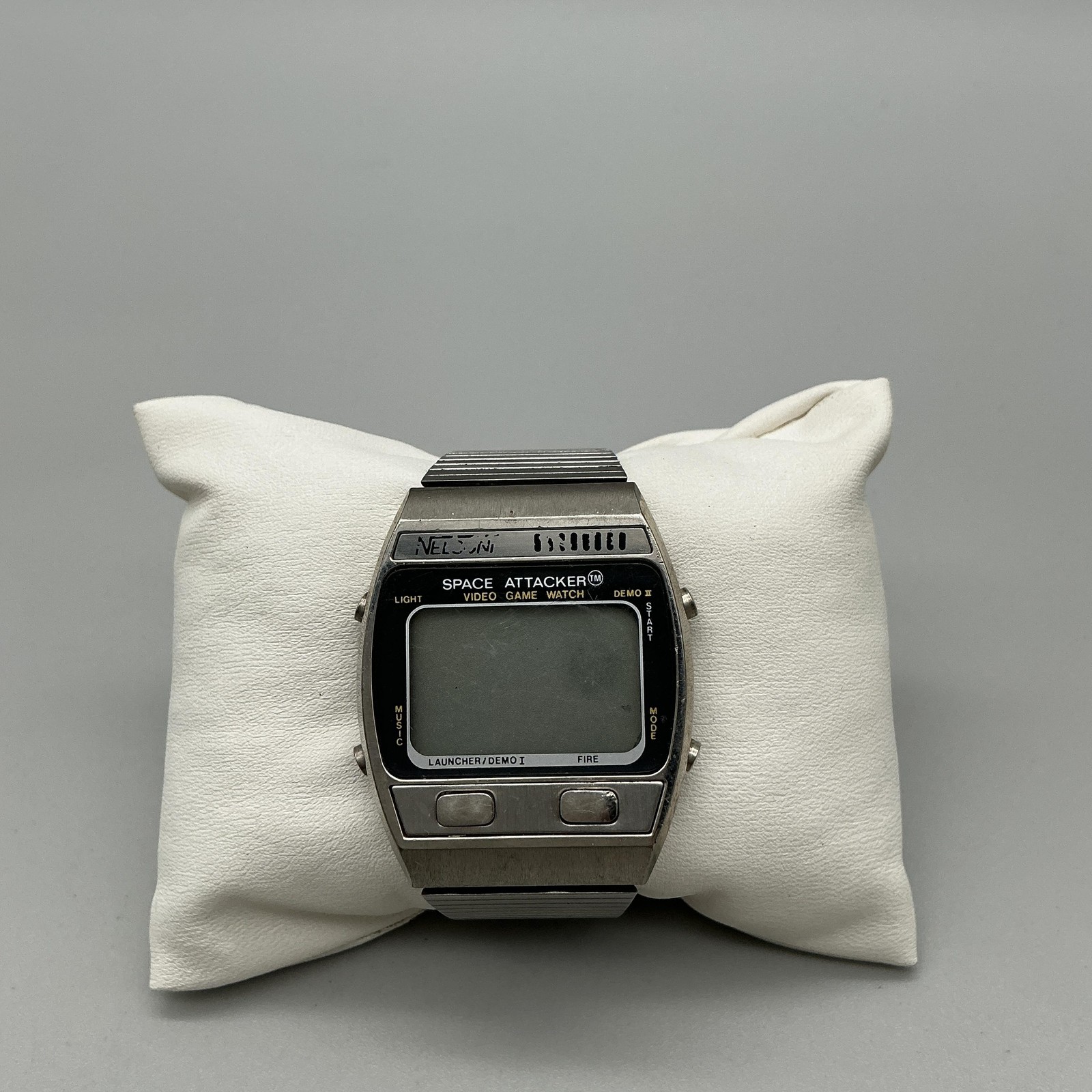 Vintage M Z Berger Mens Watch 34mm Space Attacker Video Game BROKEN PARTS REPAIR