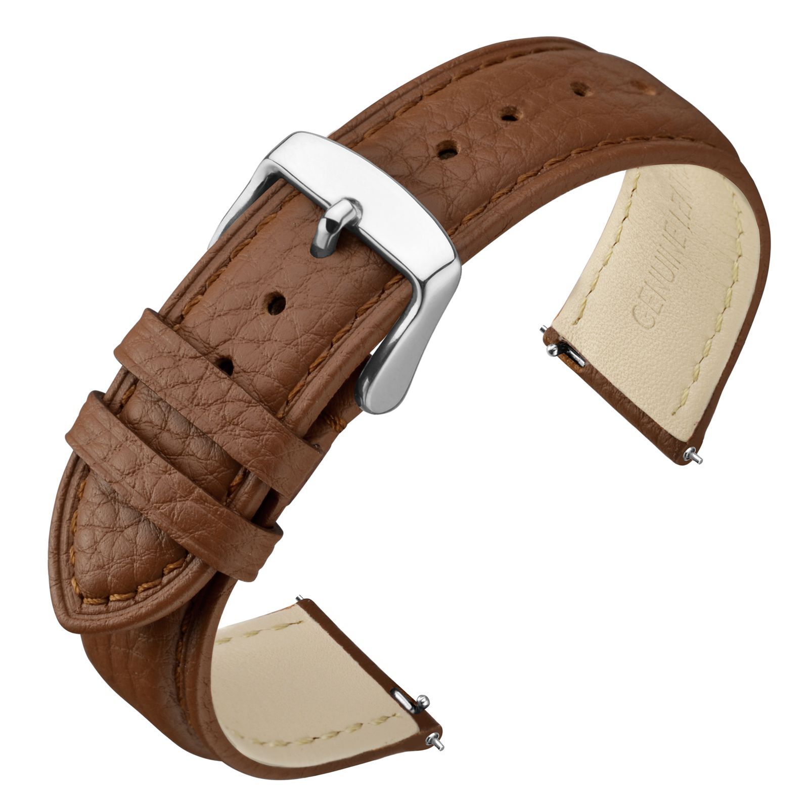 ANNEFIT Watch Band Quick Release Textured Padded Leather Straps 16mm-22mm