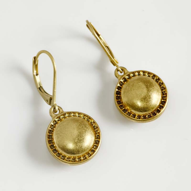 New 35mm Cabi Minimalist Round Tag Drop Earrings Retro Women Vacation Jewelry