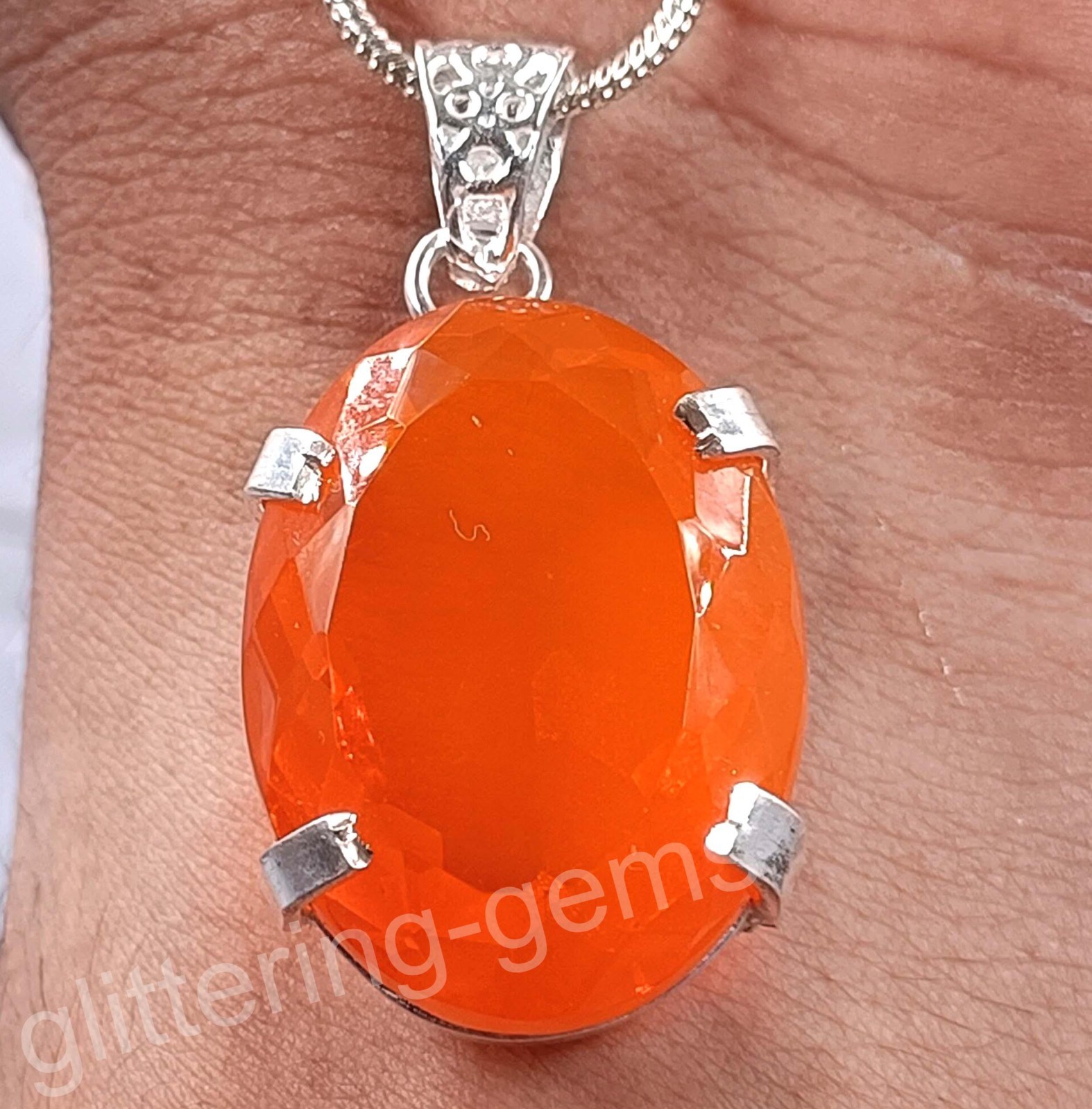 78.30 Ct Natural Orange Sapphire Oval Cut 925 Silver Pendant Certified Gem 5DOS
