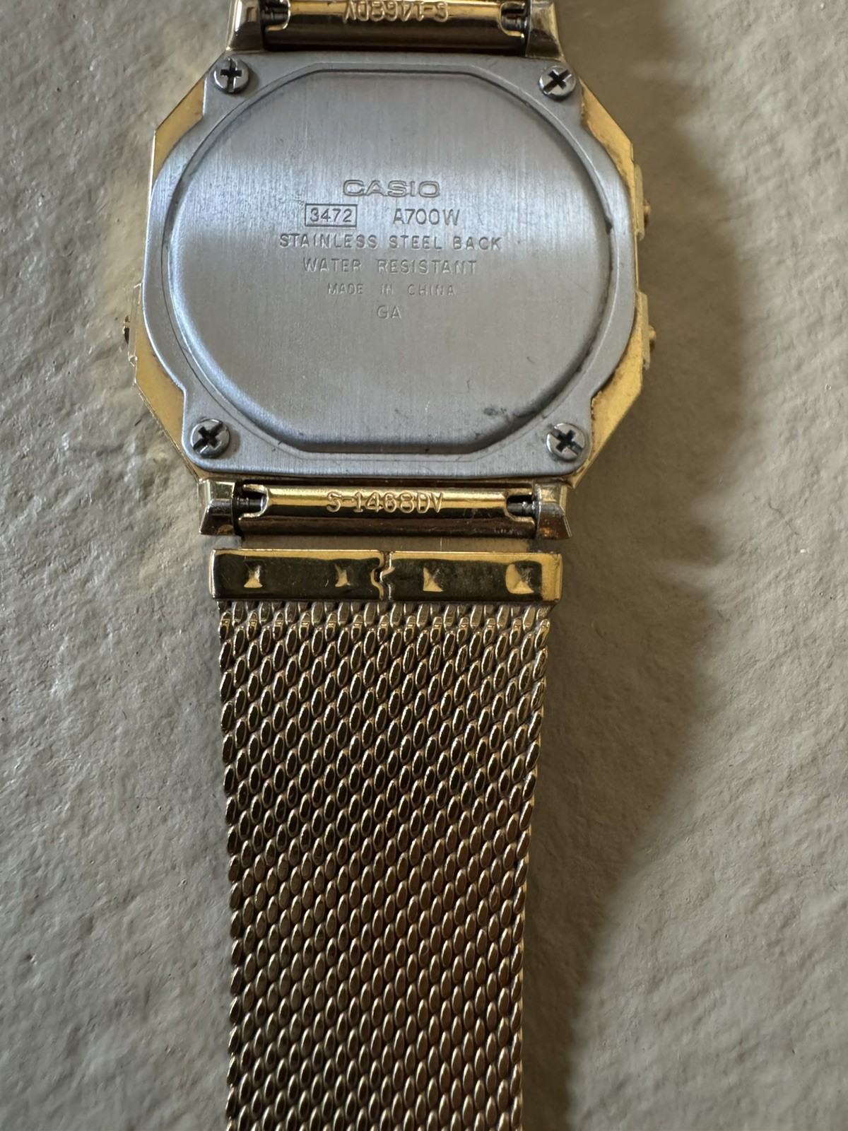 Casio A700WMG-9A Digital Watch Gold Mesh Band 37mm Quartz Unisex New