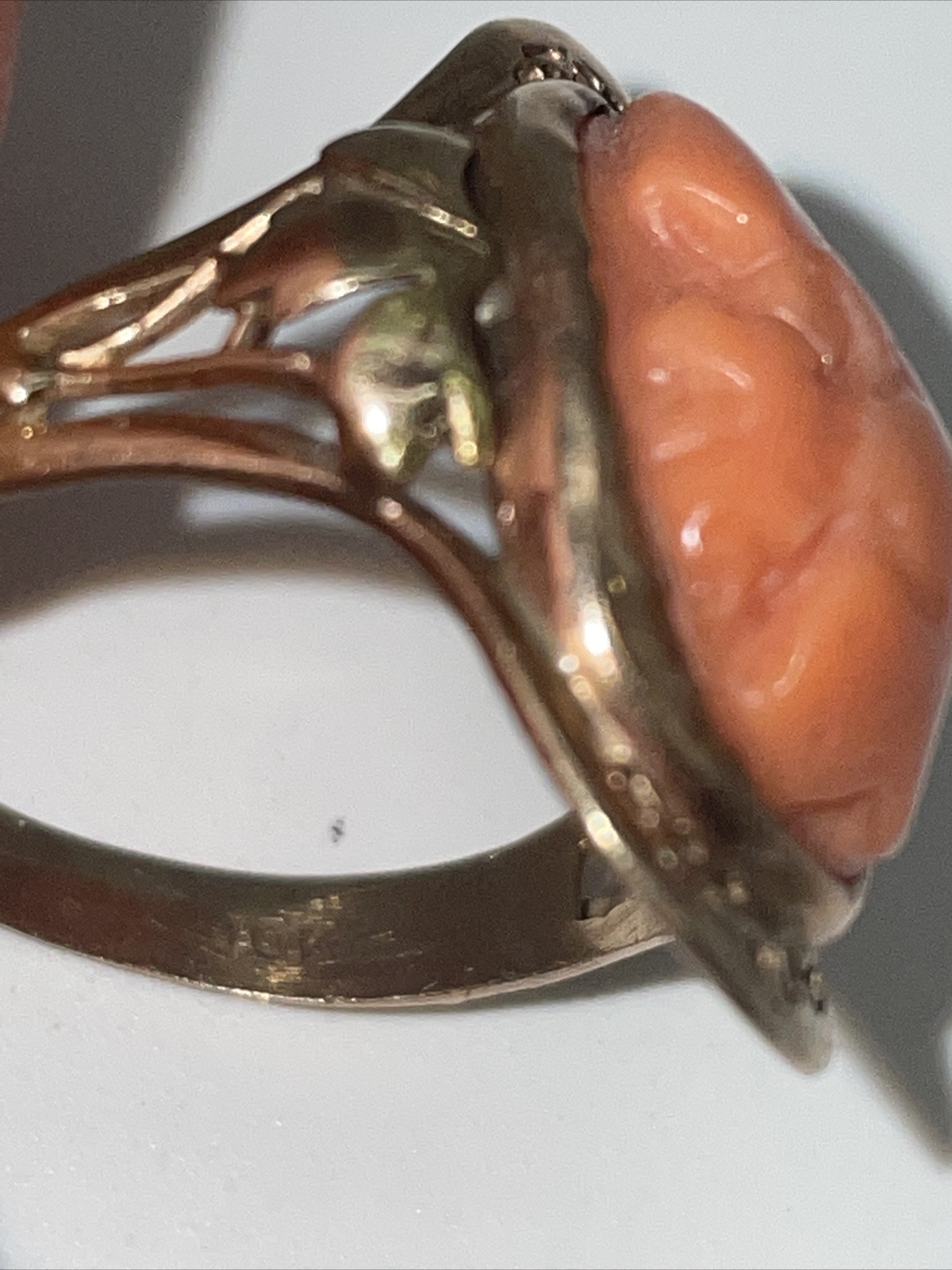 10 Karat Size 6.5 Yellow Gold Vintage Cameo ring 4 Grams Antique Early 1900’s