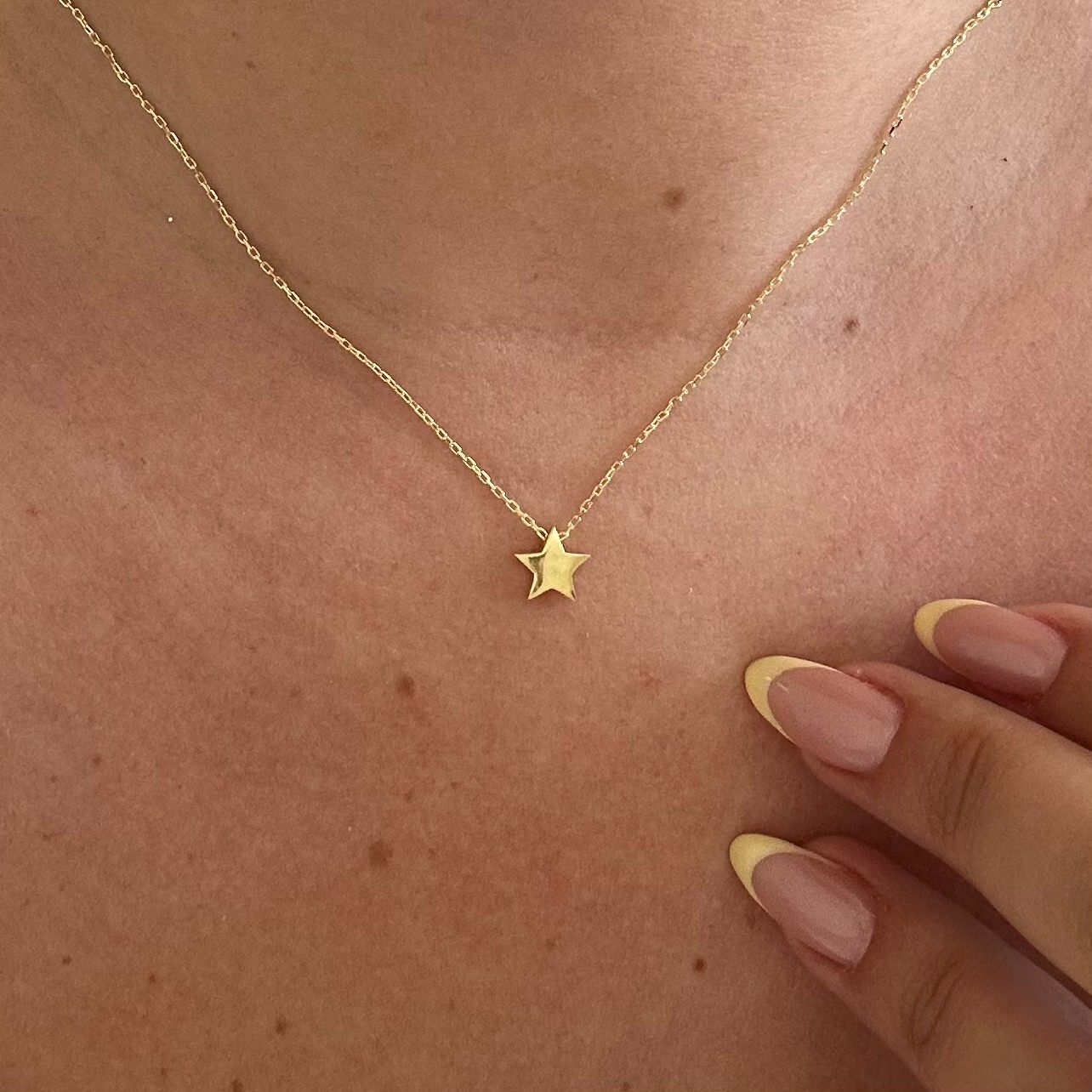 14k Gold Minimalist Star Charm Necklace Dainty Jewelry Pendant Gift Women Her