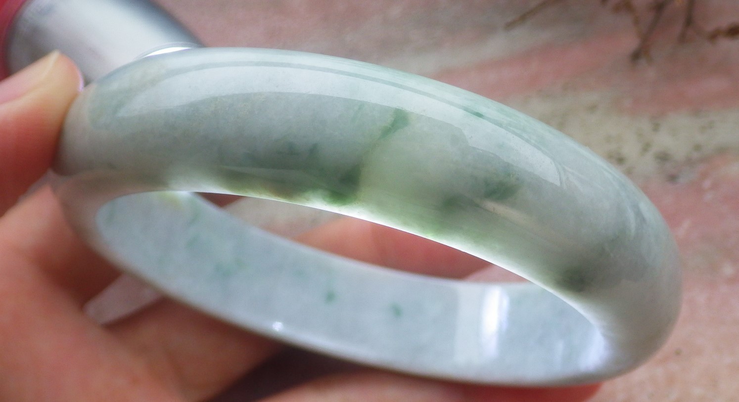 Video Certified Green Burma A JADE Jadeite Circle Bangle Bracelet 61 mm 404923