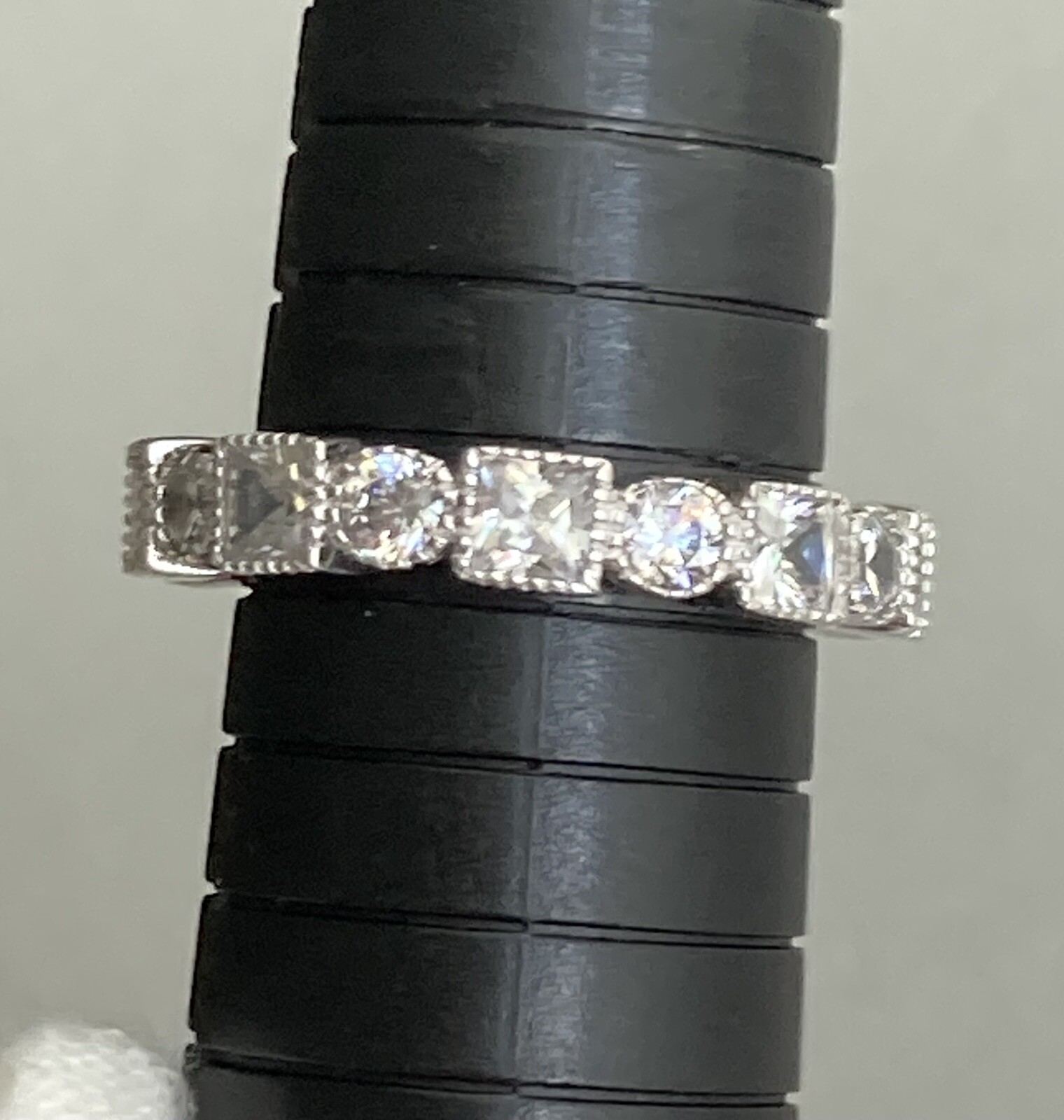 Fuzion Creation FZN Sterling Silver Cubic Zirconia Band Ring 925 Size 9 4.15g