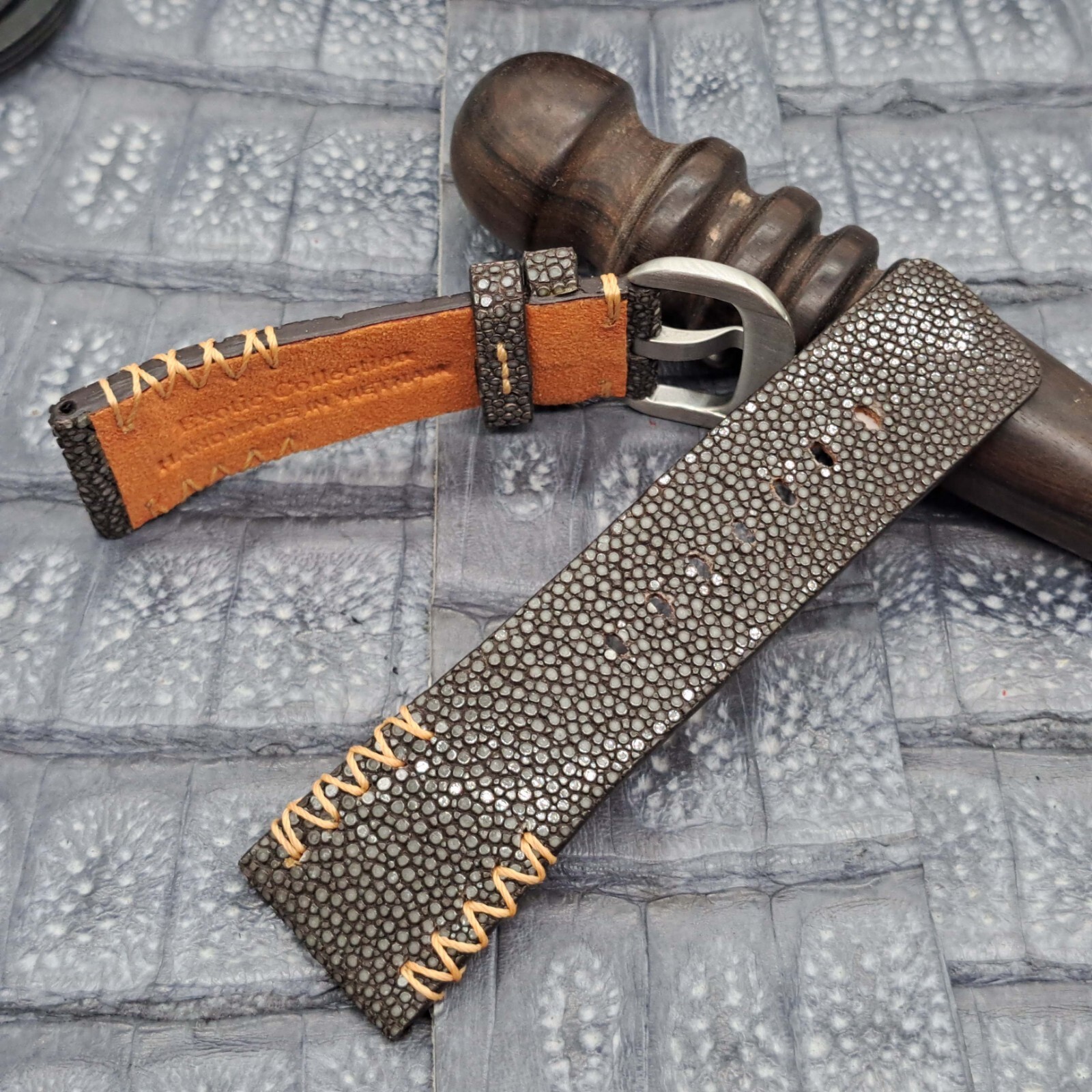 28mm/24mm Stingray Leather Watch Band Bespoke Exotic Leather Minimalist Design