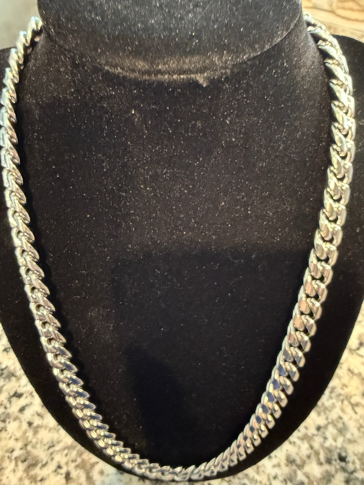 Thick Stainless Steel Cuban Link Chain Necklace 23 Inch 10.2mm Iced Box Clasp Si