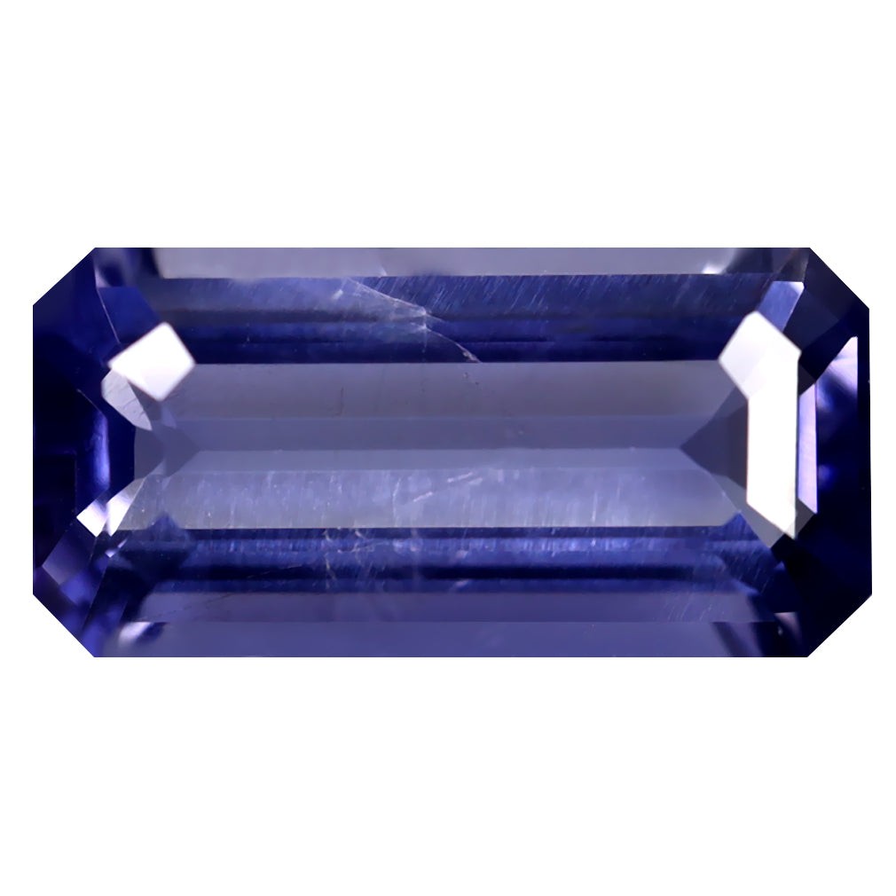 3.00 ct Octagon (13.45 x 6.57 mm) Unheated Natural Purplish Blue Iolite