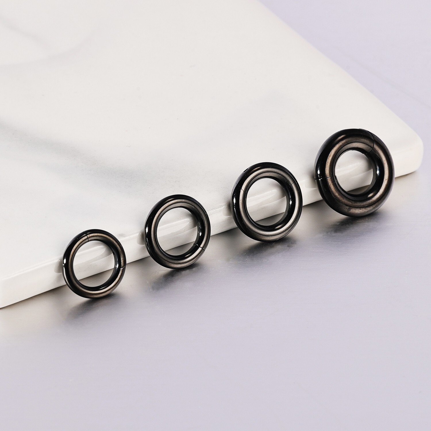 2G-12G Titanium Hinged Large Septum Ring Clicker Ear Gauge Hoop Earring Jewelry