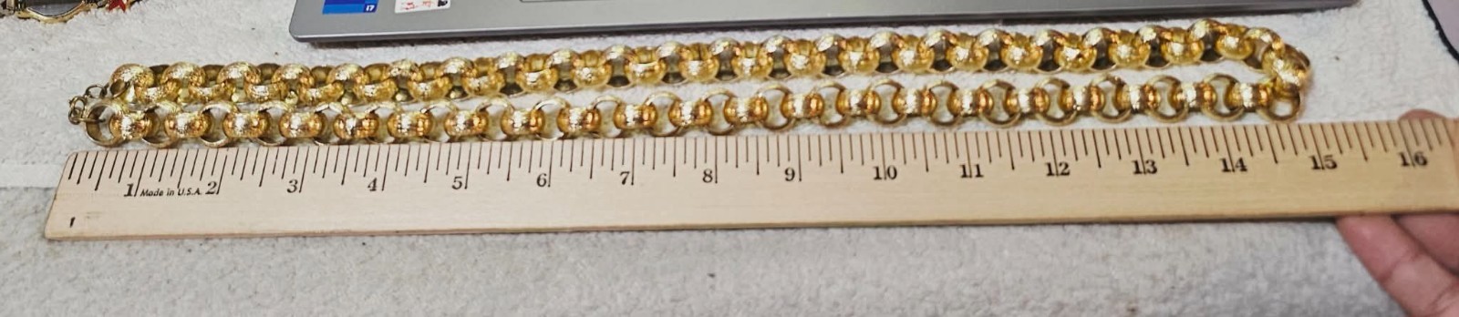 vtg Goldfilled/Goldplated Belcher Chain Chunky Wide Necklace Statement 31in-114g