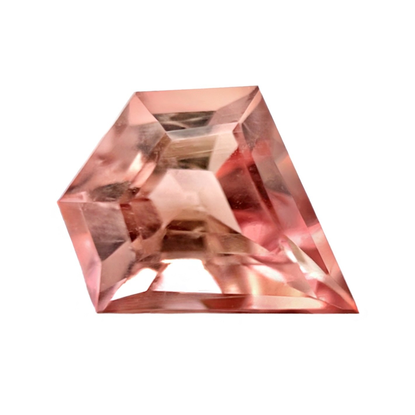 UNHEATED 2.60ct Light Orange Pink Tourmaline Fancy Pentagon Cut 11×9.5mm Gem VS